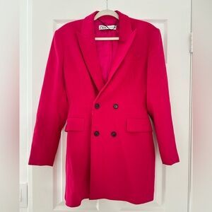 Zara Fuchsia Double-Breasted Blazer